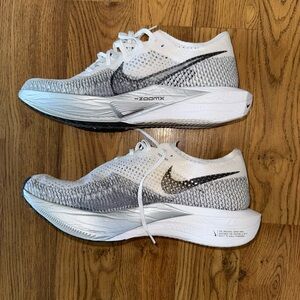 Nike Vaporfly 3 running shoes size 12.5 white black and silver